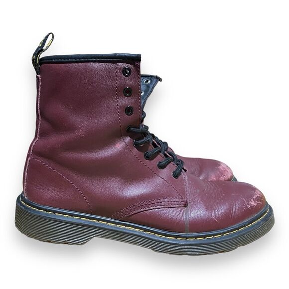 DOC MARTENS Mens 6 Vegan Leather Cherry Red, *Worn And Scuffed*‎ Distressed W 7 main image 10